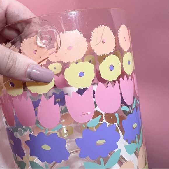 Vintage pastel retro floral ice bucket - Picture 3 of 6